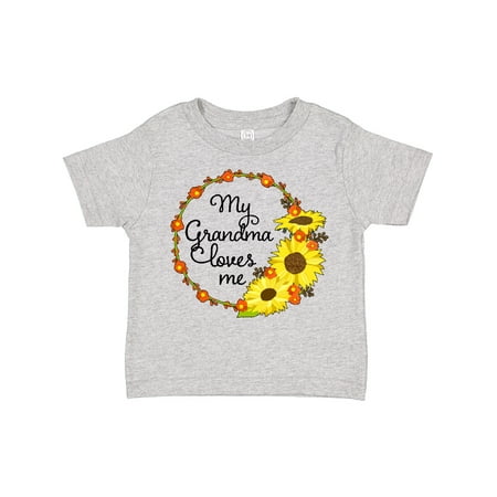 

Inktastic My Grandma Loves Me with Sunflower Wreath Boys or Girls Toddler T-Shirt