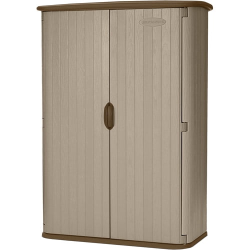 Suncast 52 cu. ft. Resin Vertical Storage Shed, Taupe ...