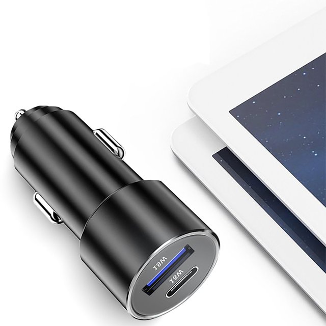 Puntoco Cargador de coche Carga flash Compatible detrás de Pd Carga rápida Qc Carga rápida 36W Cabezal de carga Aleación Doble interfaz Carga inteligente