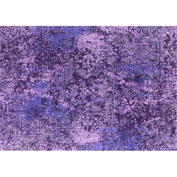 Ahgly Company Indoor Rectangle Oriental Purple Industrial Area Rugs, 3' x 5'