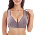 thumbnail image 1 of Gibobby Brasier sin Varillas Mujer Sujetador de una pieza para mujer Ropa interior Ropa interior sólida Sujetador de alambre gratis(Gris,4X-Grande), 1 of 5