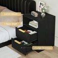 thumbnail image 4 of LIKIMIO Nightstand Set of 2, Fluted Bedside Table with Drawer Storage, Modern End Table Bedside Stand for Bedroom Living Room Office, Black, 4 of 7