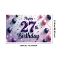 thumbnail image 2 of Purple Balloons Happy Birthday Banner Colorful Decoration Birthday Party Milestone Birthday for Adult Celebration Indoor Decor Photo Shoot, 2 of 7