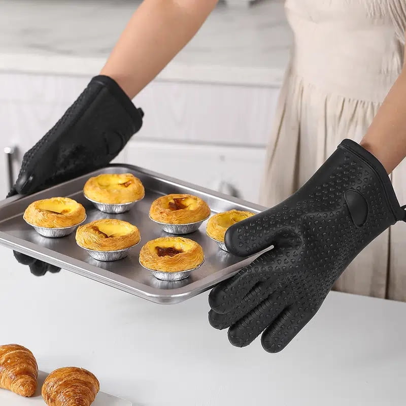 Grilling Gloves, Heat Resistant Gloves BBQ Kitchen Silicone Oven Gloves