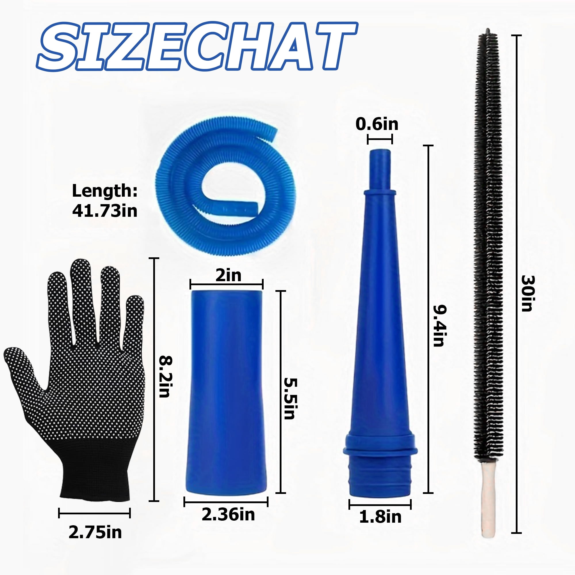Unitc Dryer Vent Cleaner Kit and Dryer Lint Brush Vacuum Hose Attachment Brush Lint Remover Power Washer and Dryer Vent Vacuum Hose Replacement Parts(Blue)