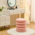 thumbnail image 4 of Tcbosik 15" Round Storage Ottoman with Flip-Top Tray, Upholstered Teddy Footstool, Modern Foot Rest for Living Room, Bedroom, Pink, 4 of 8