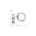 thumbnail image 4 of Polished Stainless Steel Cross Hoop Earrings for Women Men Modern Silver Tone Smooth Finish Lightweight Curved Design Comfort Fit Minimalist Style for Everyday or Special Occasion Wear, 4 of 6