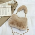 thumbnail image 4 of Yucurem Women Fuzzy Crossbody Bag Casual Plush Tote Handbag Daily Dating Bag (Khaki) Fashion shoulder bag (Khaki), 4 of 8