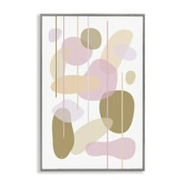 Stupell Industries Oblong Opaque Shapes Abstract Painting Gray Framed Art Print Wall Art, 20 x 30