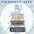thumbnail image 3 of 4 Pcs Snowman Christmas Decor Wooden Snowman Blue and White Winter Tiered Tray Decor Christmas Table Centerpiece Wooden Rustic Winter Block Sign Farmhouse for Home Kitchen Shelf Gift, 3 of 13