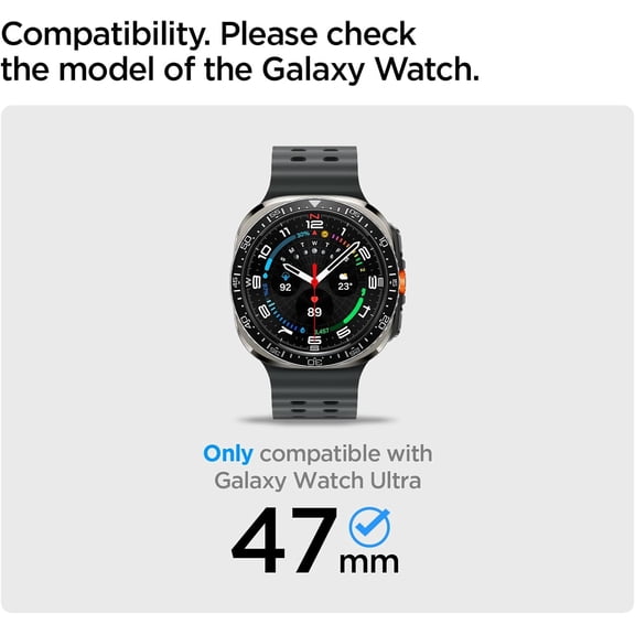 YUYAN-Rugged Armor Pro Designed for Samsung Galaxy Watch Ultra 47mm Case with Band Protective TPU Cover with Strap (2025/2024) - Matte Black