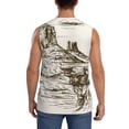 thumbnail image 4 of Lsque Western Desert Cowboys 1 Print Men's Cotton Blend Sleeveless Muscle Shirts (S-3XL)- Moisture Wicking, Odor Protection, UPF 30+,Medium, 4 of 8