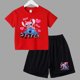 thumbnail image 3 of Conjunto de 2 piezas de camiseta y pantalones cortos de Disney Stitch para niños y niñas, de algodón, informal, cómodo y a la moda, para verano, 3 of 5
