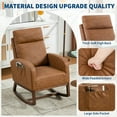 thumbnail image 3 of Nursery Rocking Chair, Modern Teddy Upholstered Glider Rocker with High Backrest, Armrest & Side Pockets, Padded Seat Accent Armchair for Living Room, Bedroom, Office, 3 of 8