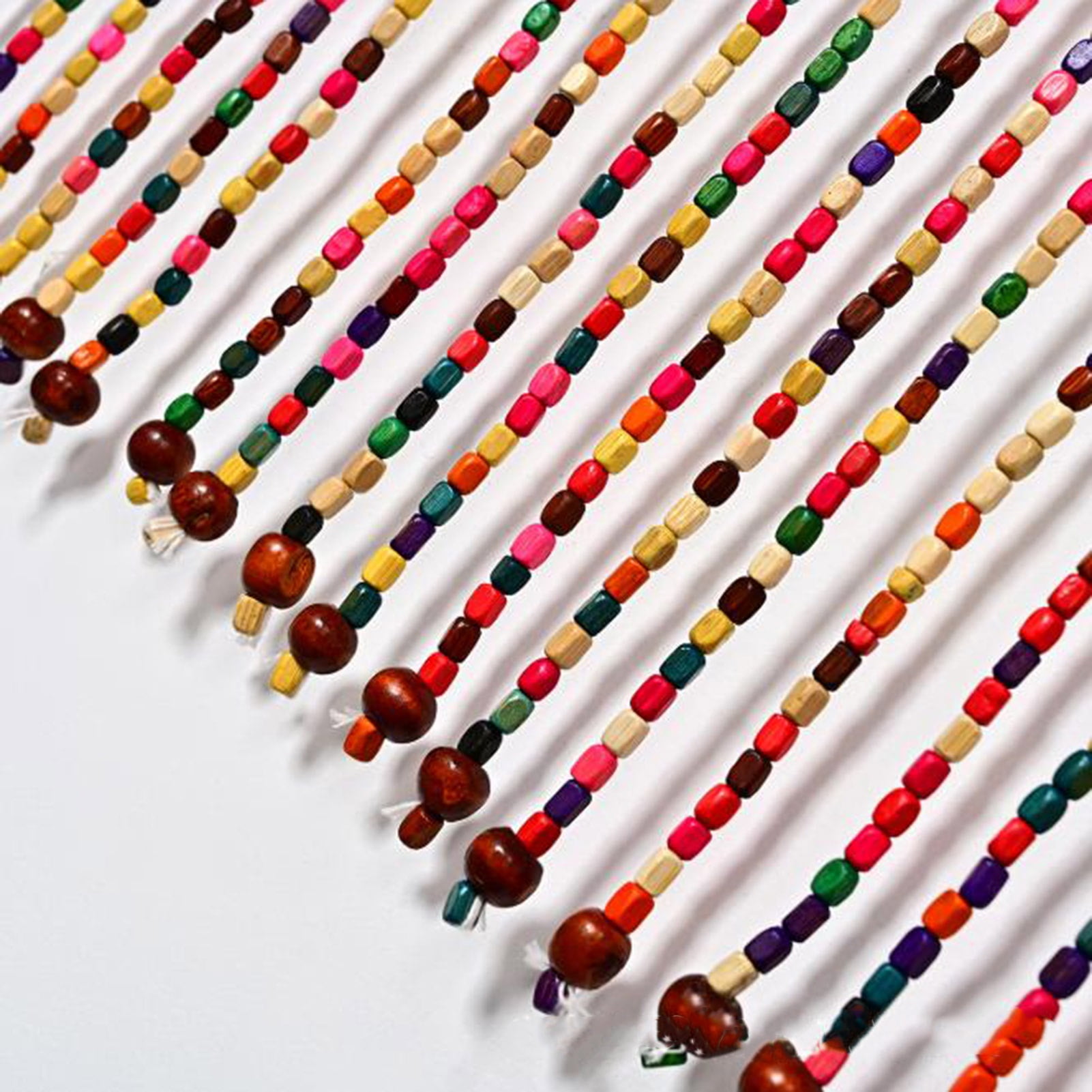 Wood Beaded Curtains,Divider Strip Tassel Beads Curtain,Hanging Room Divider Beads Decorations Panels for Doorway Window Living Room Bedroom Decor