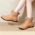 thumbnail image 6 of Crunowin Women's Ankle Rain Boots, All-Season Wear Non-Slip Everyday Short Low-Cut Outdoor Shoes Brown 10, 6 of 9