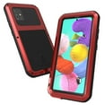 thumbnail image 2 of Dteck Case For Samsung Galaxy A51 4G (6.5 inch),Shockproof Armor Rugged Rubber Metal Aluminum Tempered Glass Screen Protective Hybrid Back Phone Case Cover ,Red, 2 of 5