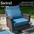 thumbnail image 2 of Summit Living 2-Piece Outdoor Swivel Chairs, Wicker Patio Club Lounge Chairs With Backrests & Cushions for Garden, Pool, Porch, Yard, Navy-blue, 2 of 9