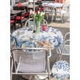 thumbnail image 5 of Outdoor Tablecloths with Umbrella Hole & Zipper, Blue Coastal Starfish Round Tablecloth 54 Inch, Beach Nautical Shell Eucalyptus Wooden Waterproof Table Cloth, Patio/Pool/Picnic Table Covers, 5 of 8