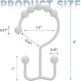 thumbnail image 5 of Ganchos para cortina de ducha, ganchos de ducha de doble deslizamiento de metal duradero para cortinas de barras de ducha de baño, juego de 12 ganchos - blanco, 5 of 5
