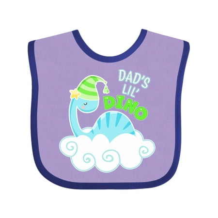 

Inktastic Dad s Lil Dino with Cute Blue Baby Dinosaur Gift Baby Boy or Baby Girl Bib