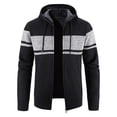 thumbnail image 2 of Fesfesfes Men's Plush Jacket Fall And Winter Outwear Stand Collar Sweater Casual Fleece Lined Jacket or, 2 of 5
