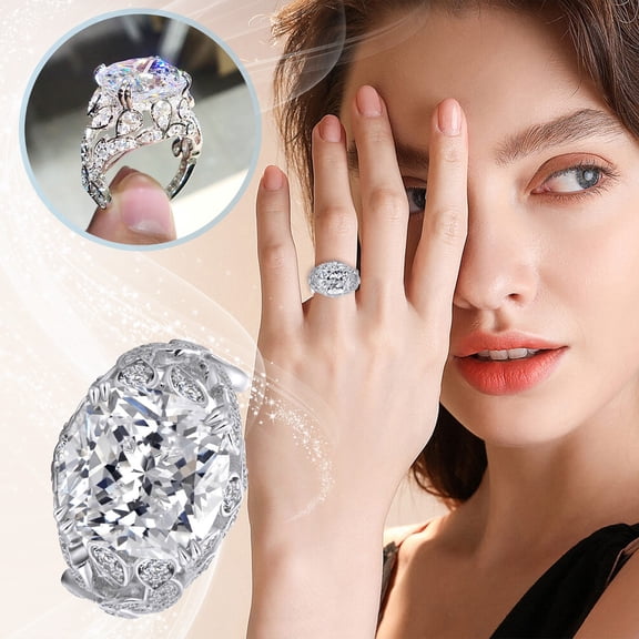 YYKihy Zircon Ring Women Fashion Statement Ring Simple Ladies Ring Valentine's Day Perfect Gift