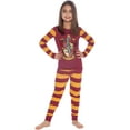 thumbnail image 4 of Harry Potter Kids Hogwarts Houses Crest Tight Fit 2 PC Long Sleeve Pajama Set - Hufflepuff Gryffindor Slytherin Ravenclaw, 4 of 7