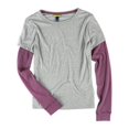 thumbnail image 2 of Aeropostale Womens Layered LS Graphic T-Shirt, Grey, Juniors, X-Small, 2 of 2