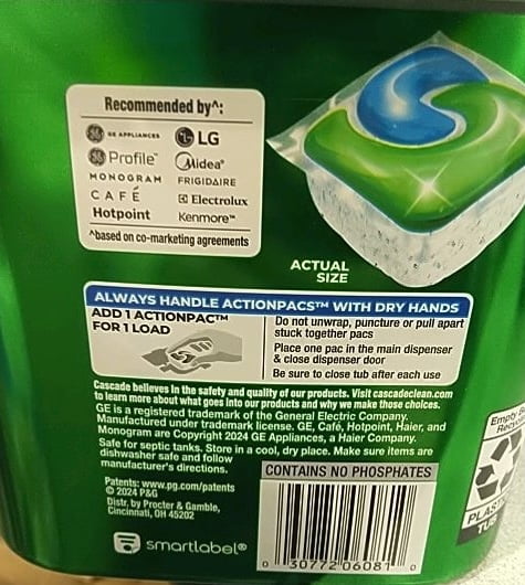 Cascade 63-Count Fresh Scent Complete Dishwasher Detergent