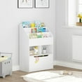 thumbnail image 3 of UTEX Kids Bookshelf Toy Organizer with Rolling Toy Box, White, 23.62” W x 11.8” D x 35.43” H, 3 of 7
