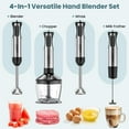 thumbnail image 5 of 20-Speed Immersion Hand Blender, 5-in-1 800W Stainless Steel Hand Stick Blender, Whisk, Milk Frother, 5 of 7