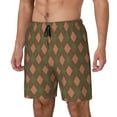 thumbnail image 2 of Uemuo Green and Pink Squares Pattern Mens Swim Trunks Quick Dry Board Shorts with Mesh Lining, Stretch Beach Shorts Quick Dry No-Chafing Board Shorts-XX-Large, 2 of 9