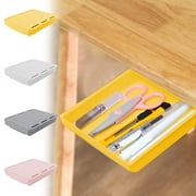 Iumwxz Drawer Organizers and Storage Under Desk Drawer Self Adhesive Under Desk Organizer Office Under Desk Drawer Organizer Home Stationery Organizer 4 Colors Available Office Supplies White Plastic