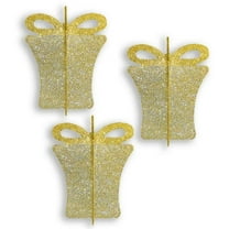 8 in. 3D Christmas Gift Box, Gold & Silver - Pack of 3