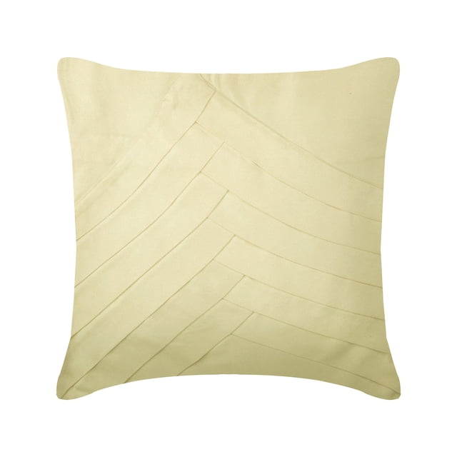 Custom Cushion Cover, Cream 22x22 inch (55x55 cm) Square Triangular Pintucks Decorative Pillow Covers, Solid Color Pillow Covers, Modern Style Pillow Covers - Cream No Limits No Lines