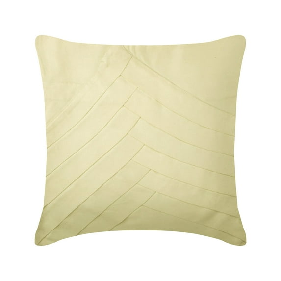 Throw Pillow Cover, Pillow Covers 18x18 inch (45x45 cm) Cream, Handmade Faux Suede Square Pillow Covers, Textured Pintucks Solid Color Pillows Cover, Solid - Cream No Limits No Lines