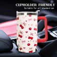 thumbnail image 6 of 40oz Cherry Bow Tumbler with Handle, Lid & Straw | Insulated Double-Wall Vacuum Stainless Steel Coffee Mug Water Bottle | Cherry Blossom Decor, 6 of 6