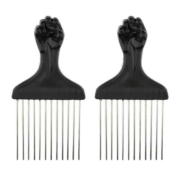 2 piezas cabellero de material acero inoxidable para desenredar el cepillo, -el más de peinado para cabello (15x7.5cm) - plateado shamjiam Peine de pelo de diente ancho