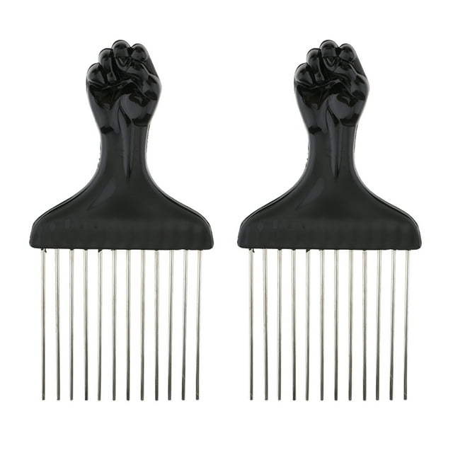 2 x , Stainless Steel Pick Afro Hair, Women and Men, Afro Combs, Fist ...