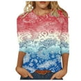 thumbnail image 2 of Qetyuw Womens Independence Day Shirts Plus Size Patriotic Red White and Blue Graphic Tshirts Loose Fit 3/4 Sleeve Tees Breathable Round Neck Blouses Tops Summer Tops for Women 2024, 2 of 5