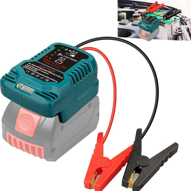 Car Battery Jump Starter Adapter Compatible with Bos_*ch Professional 18V System GBA Battery, Battery Starter Adapter for up to 3.5L Gas or 3.5L Diesel Engine with 11AWG Jump Kit Cable