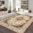 thumbnail image 6 of 8x10 Area Rugs for Living Room,Non-Slip Backing Washable Rugs,Vintage Large Area Rug,Stain Resistant Home Decor Rug, Red, 6 of 6