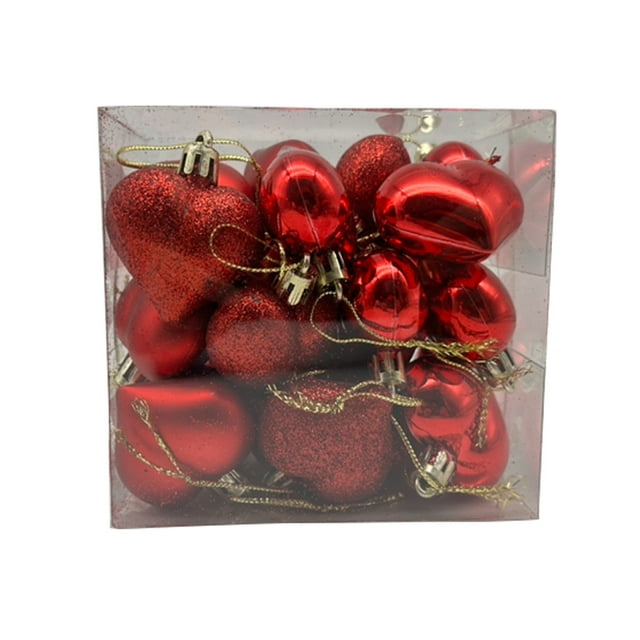 24Pcs Valentine Decorations Heart Ornaments Romantic Valentine's Day Gifts