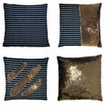 thumbnail image 1 of YUSDECOR Rope Reversible Mermaid Cushion Cover Home Decor Sequin Pillow Case Size 16x16 inches, 1 of 2