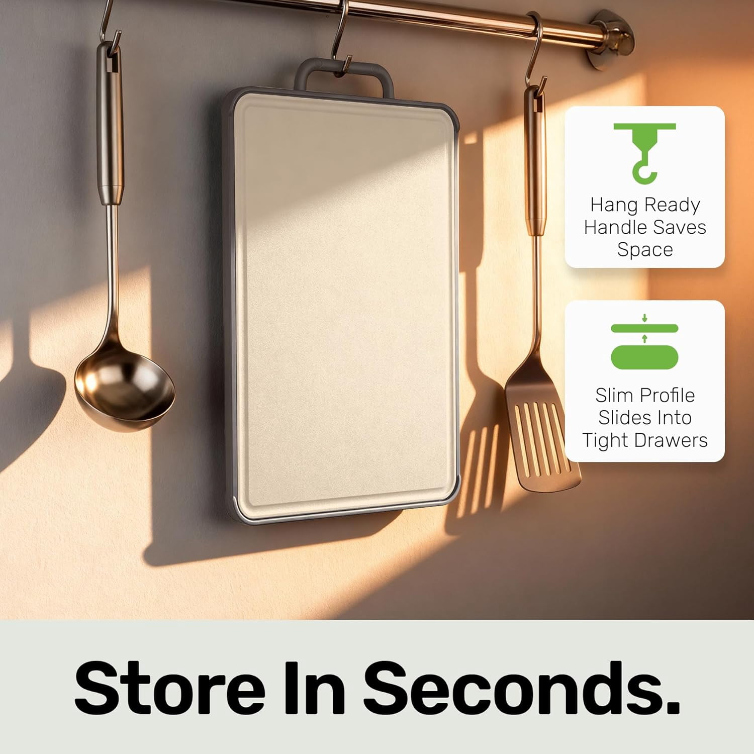 CHOPZILLA Titanium Cutting Board, Food Safe & Non Toxic Cutting Boards for Kitchen