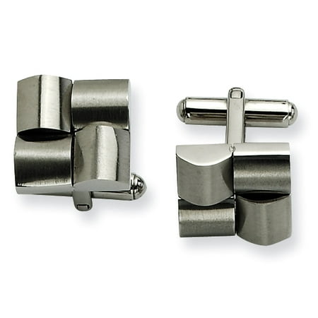 Primal Steel Stainless Steel Brushed Cuff Links