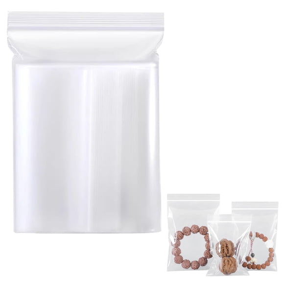 Kitecy Storage Bags Pe Self Sealing Plastic Bags Reusable Resealable Zip Lock for Food Snacks Jewelry Crafts Storage 100 Pack , Resealable Bags Organization Supplies