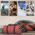 thumbnail image 6 of Rocae Red Polka Dot Print Round Travel Duffel Bag and Fitness Bag, Women's Waterproof Weekend Tote, Men's Travel and Fitness Essentials, 6 of 8
