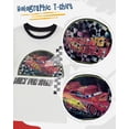 thumbnail image 2 of Disney Pixar Cars Lightning McQueen Toddler Outfit for Boys, 2PC T-Shirt & Fleece Shorts Set (White, 4T), 2 of 6